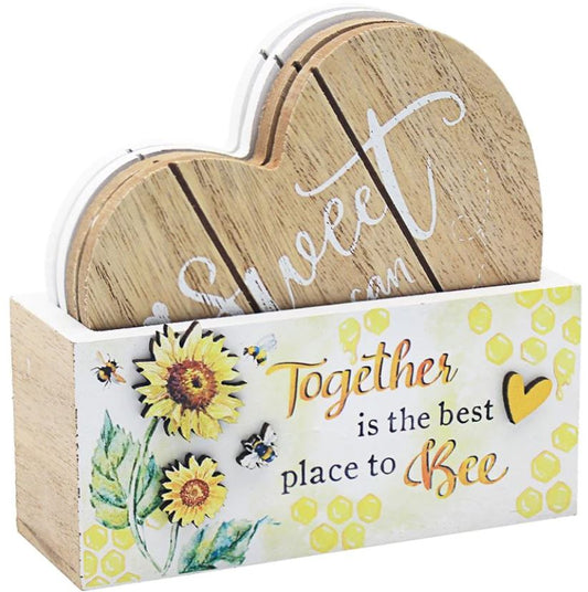 happy as can bee, coasters, bee coaster