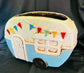 Blue caravan planter, plant pot, caravan plant pot, village pottery caravan, village pottery, calmer home fragrance